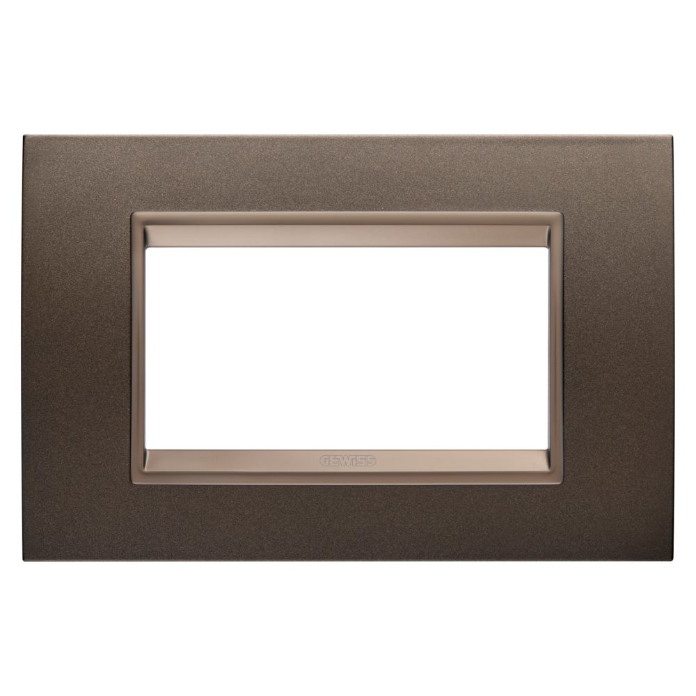  rámeček lux – z kovu – 4 moduly – anodická hnědá – vnitřní rám matný tmavý bronz – chorusmart