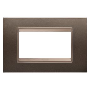 plaque lux - en métal - 4 modules - marron anodique - châssis interne bronze foncé mat - chorusmart
