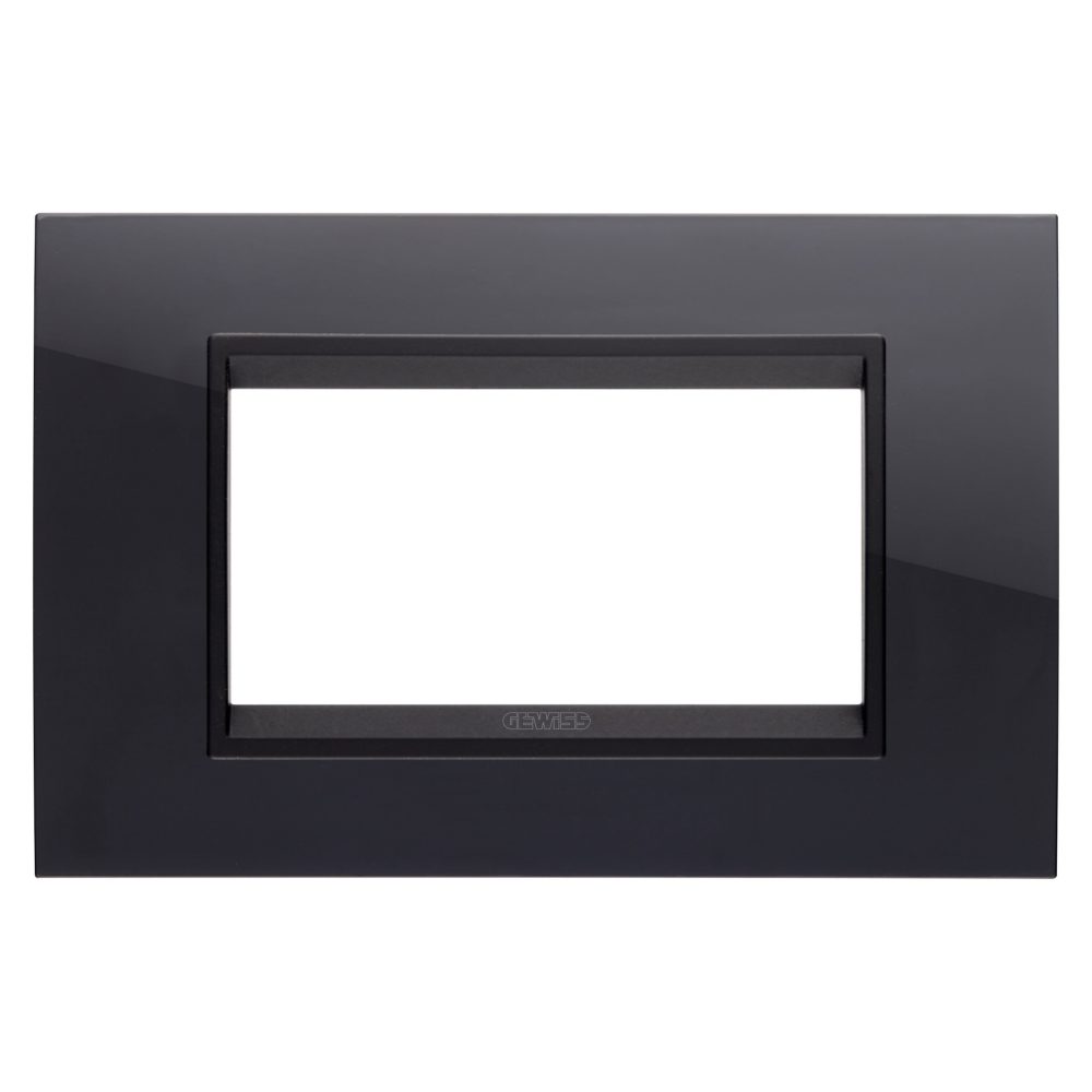  plaque lux - en polymère technique - 4 modules - noir toner lavy - châssis interne noir mat - chorusmart
