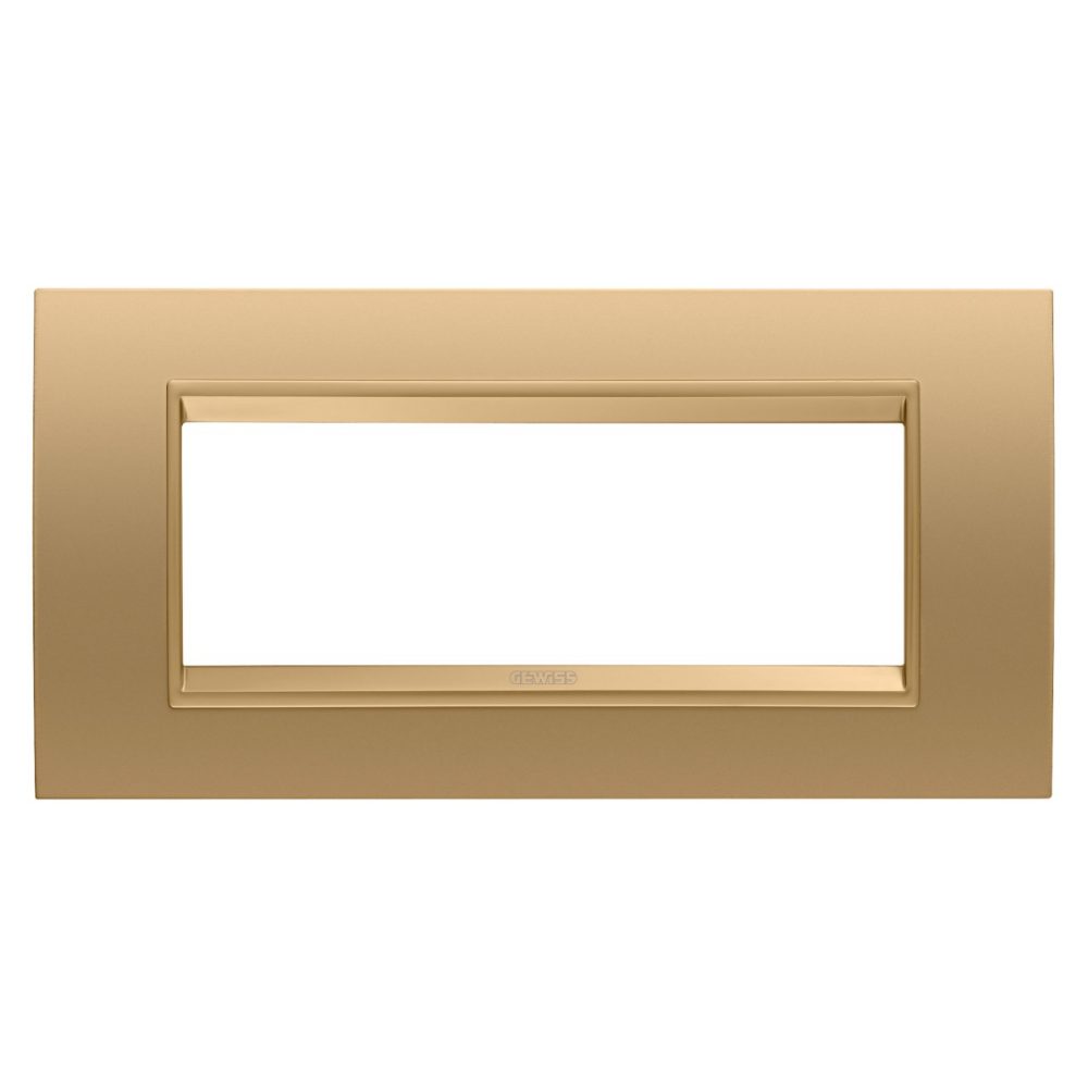  LUX PLATE - IN METAL - 6 MODULES - GOLD - INNER FRAME MATT GOLD - CHORUSMART