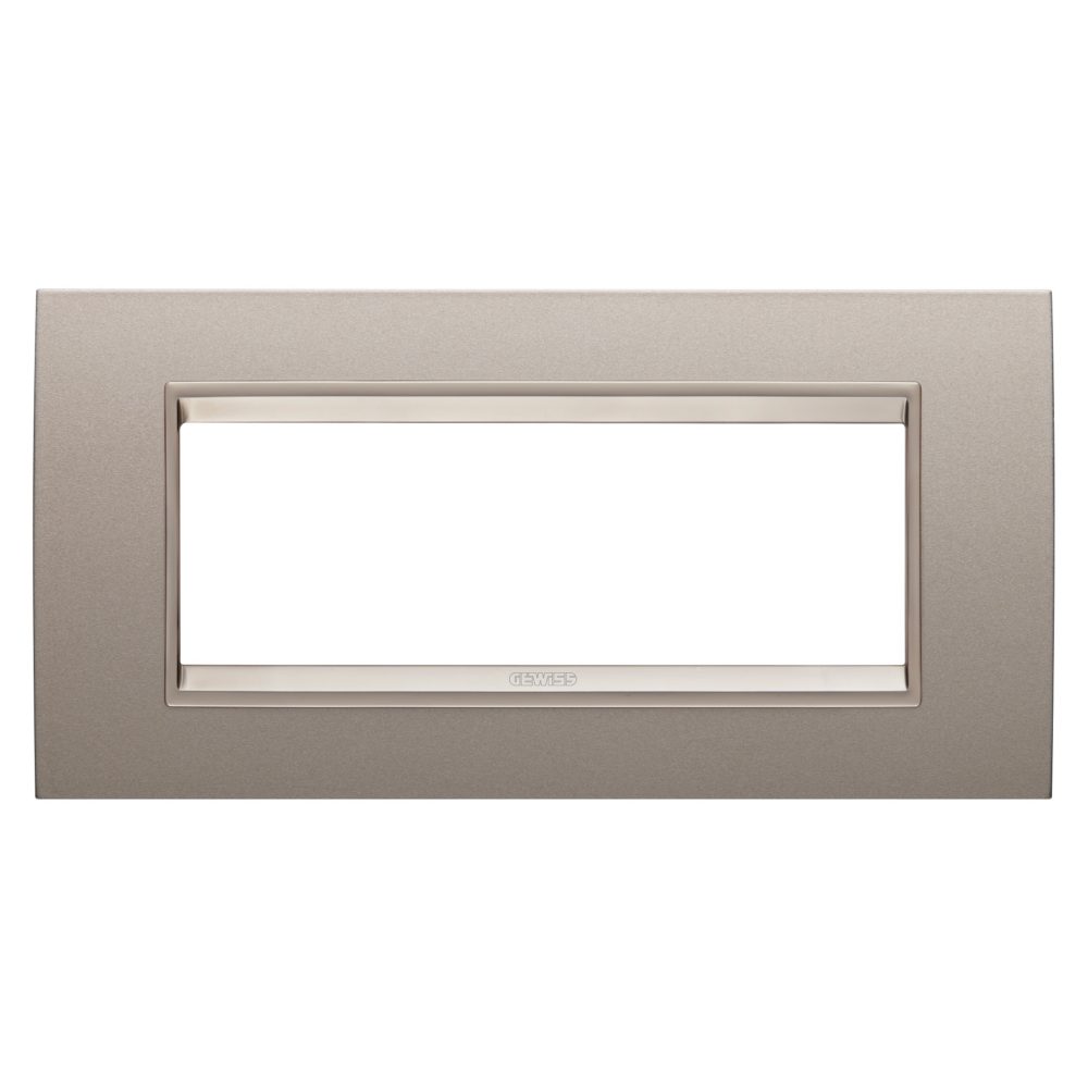  rámeček lux – z kovu – 6 modulů – perleťová bronzová – vnitřní rám matný světlý bronz – chorusmart