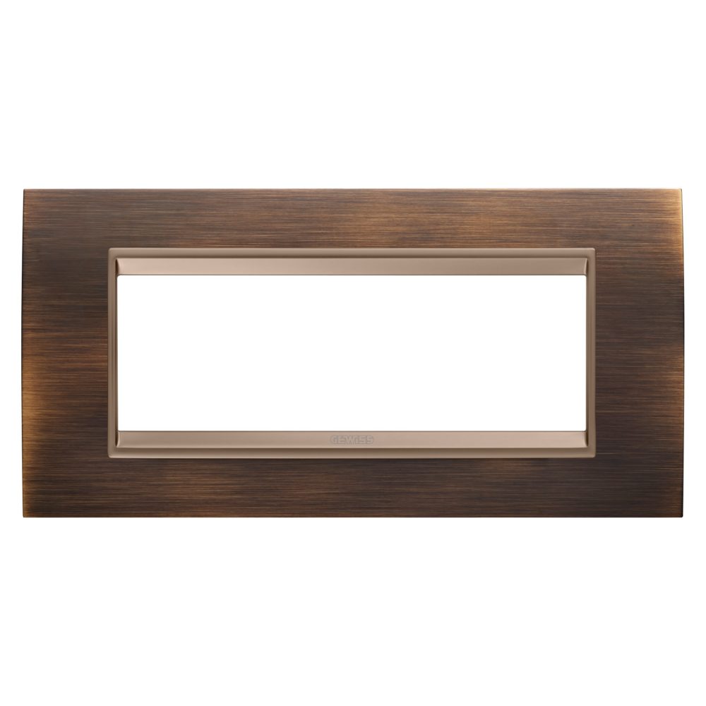  rámeček lux – z kovu – 6 modulů – starožitná mosaz – vnitřní rám matný tmavý bronz – chorusmart