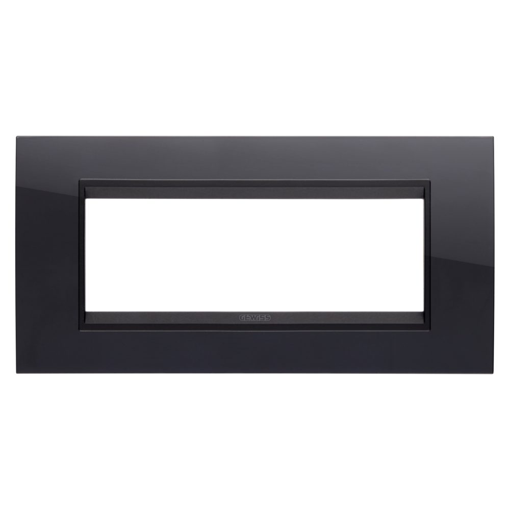  lux plaat - van technopolymeer - 6 module - toner zwart lavy - binnenframe mat zwart - chorusmart