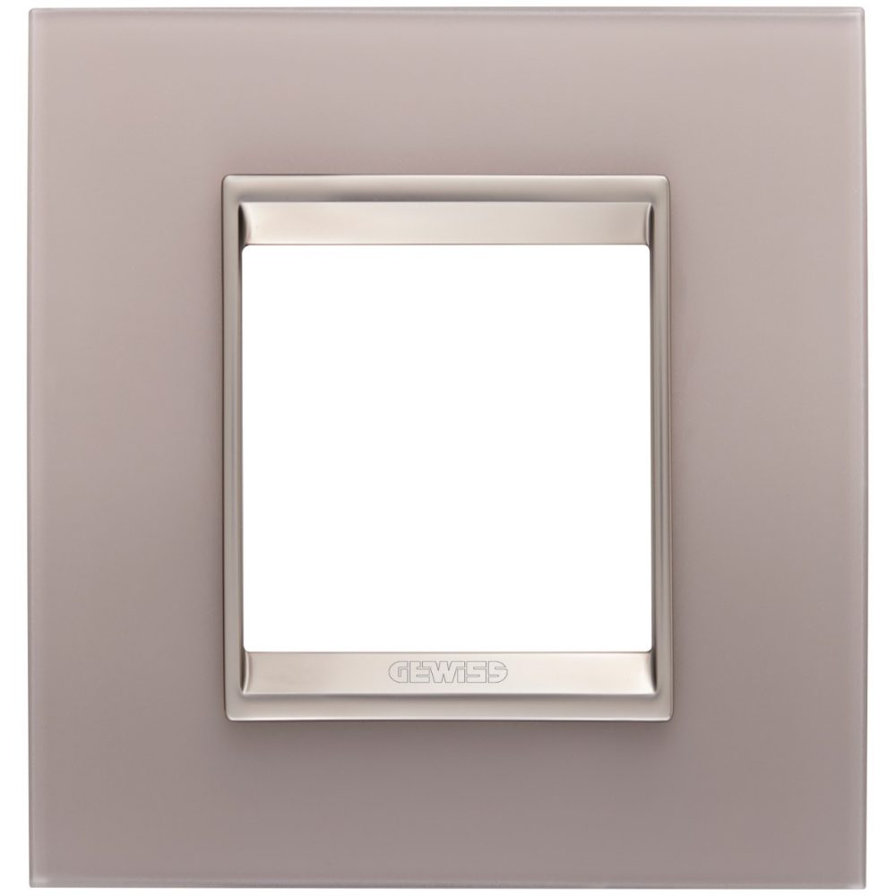  LUX INTERNATIONAL PLATE - IN GLASS - 2 MODULES - PERLY GRAY - INNER FRAME MATT LIGHT BRONZE - CHORUSMART