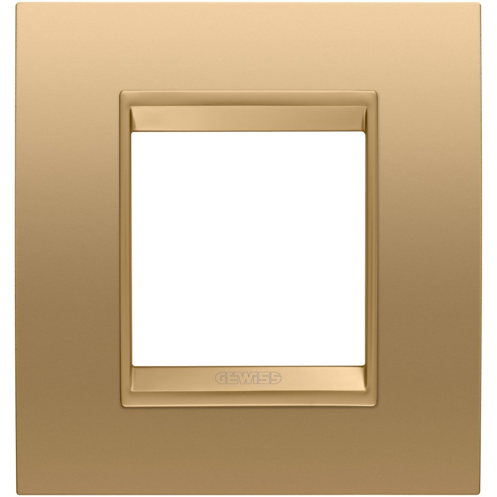  lux international plaat - van metaal - 2 module - goud - binnenframe mat goud - chorusmart