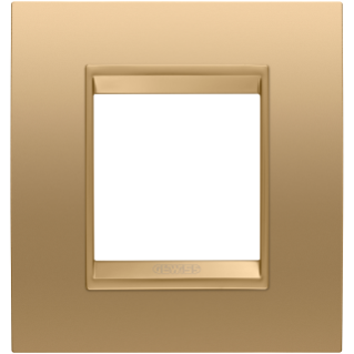 LUX INTERNATIONAL PLATE - IN METAL - 2 MODULES - GOLD  - INNER FRAME MATT GOLD - CHORUSMART