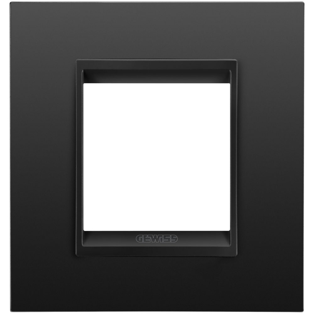  placa lux international - en metal - 2 módulos - negro satinado monocromo - chorusmart