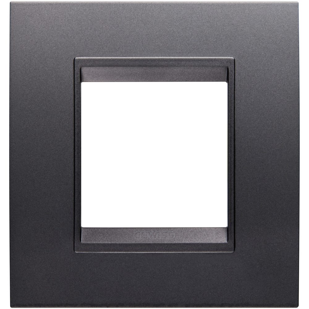  placca lux international - in tecnopolimero verniciato - 2 posti - ardesia absolute - cornice ardesia opaco - chorusmart