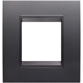 mezinárodní rámeček lux – z technopolymeru opatřeného nátěrem – 2 moduly – břidlice absolutní – vnitřní rám matná břidlice – chorusmart