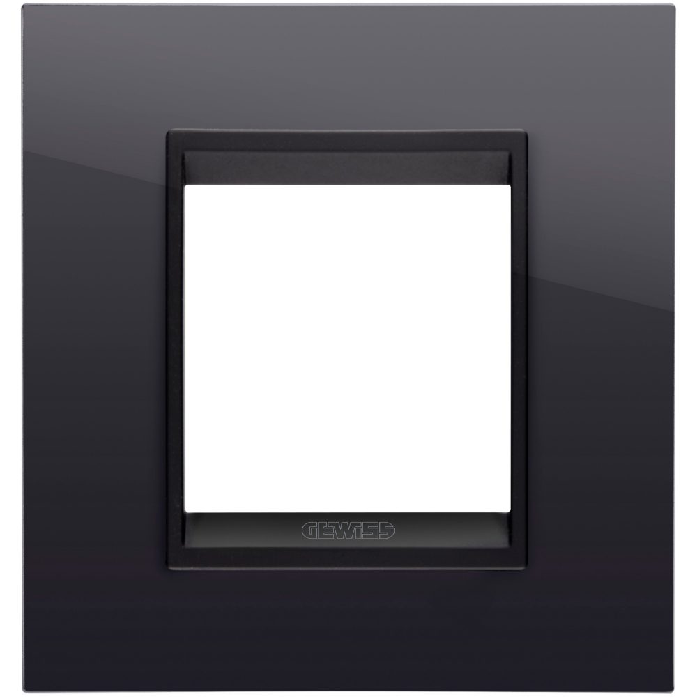  lux international plate - in technopolymer - 2 modules - toner black lavy - inner frame matt black - chorusmart