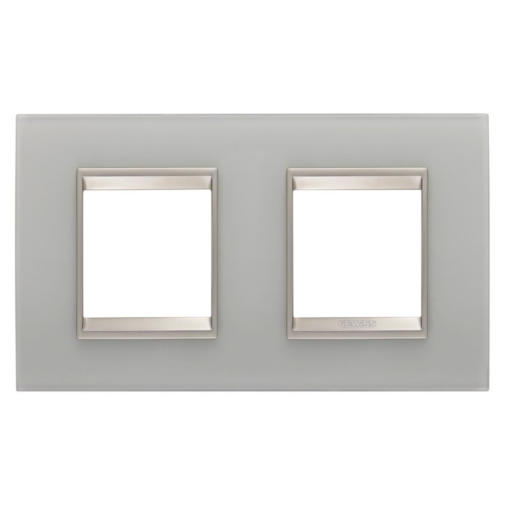  LUX INTERNATIONAL PLATE - IN GLASS - 2+2 MODULES HORIZONTAL - NATURAL REFLECTION - INNER FRAME MATT LIGHT BRONZE - CHORUSMART