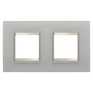 LUX INTERNATIONAL PLATE - IN GLASS - 2+2 MODULES HORIZONTAL - NATURAL REFLECTION - INNER FRAME MATT LIGHT BRONZE - CHORUSMART
