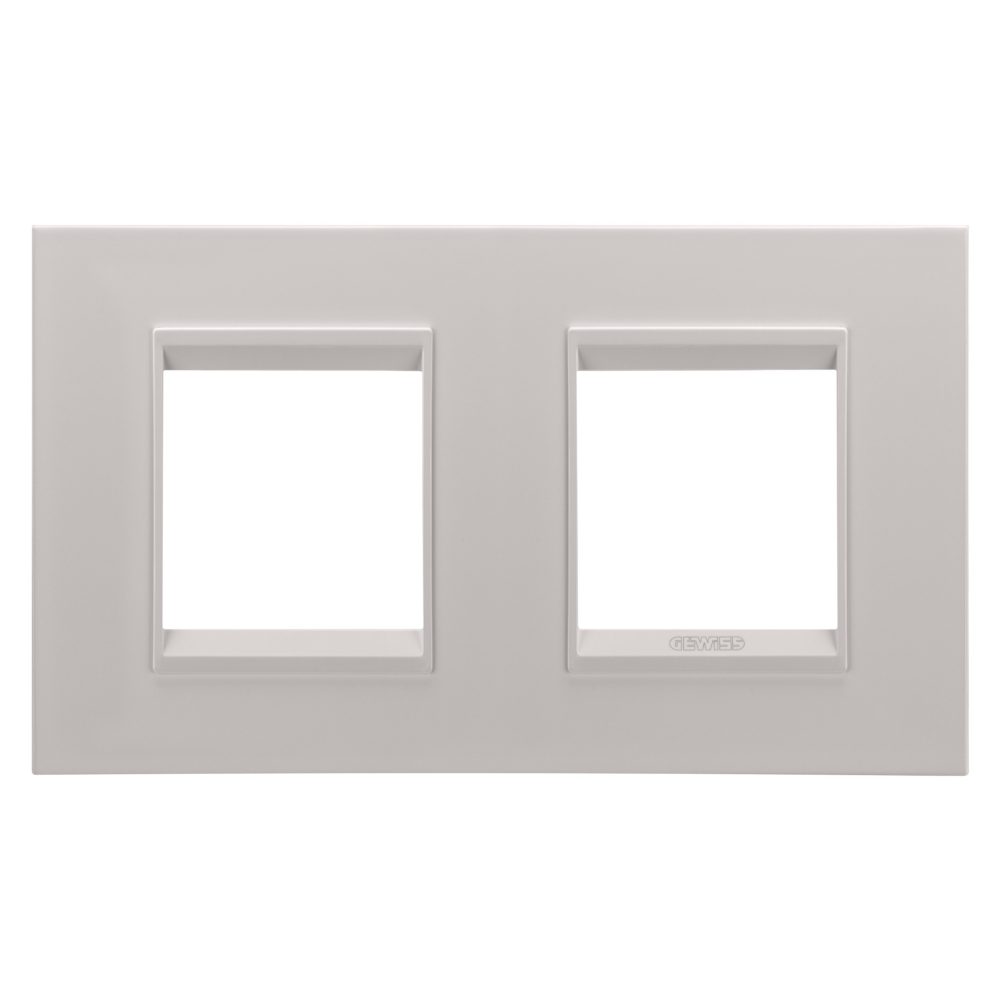  placa lux international - en metal - 2+2 módulos horizontal - beige natural monocromo - chorusmart