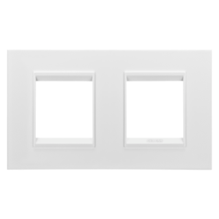 LUX INTERNATIONAL PLATE - IN METAL - 2+2 MODULES HORIZONTAL - MONOCHROME SATIN WHITE - CHORUSMART
