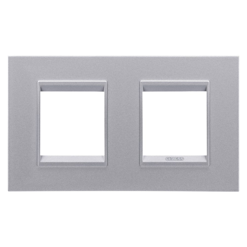  LUX INTERNATIONAL PLATE - IN PAINTED TECHNOPOLYMER - 2+2 MODULES HORIZONTAL - MONOCHROME TITANIUM - CHORUSMART