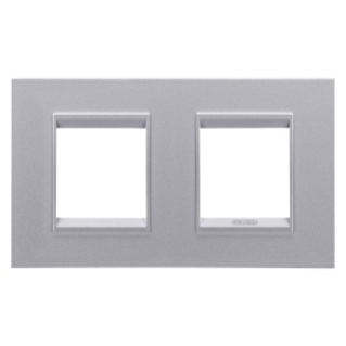LUX INTERNATIONAL PLATE - IN PAINTED TECHNOPOLYMER - 2+2 MODULES HORIZONTAL - MONOCHROME TITANIUM - CHORUSMART