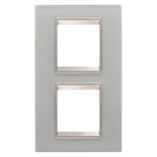 LUX INTERNATIONAL PLATE - IN GLASS - 2+2 MODULES VERTICAL - NATURAL REFLECTION - INNER FRAME MATT LIGHT BRONZE - CHORUSMART