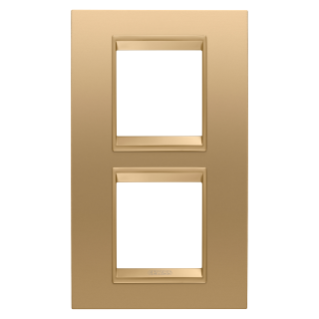 LUX INTERNATIONAL PLATE - IN METAL - 2+2 MODULES VERTICAL - GOLD  - INNER FRAME MATT GOLD - CHORUSMART