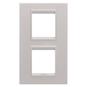 mezinárodní rámeček lux – z kovu – 2+2 moduly svislé – monochromatická přírodní béžová – chorusmart