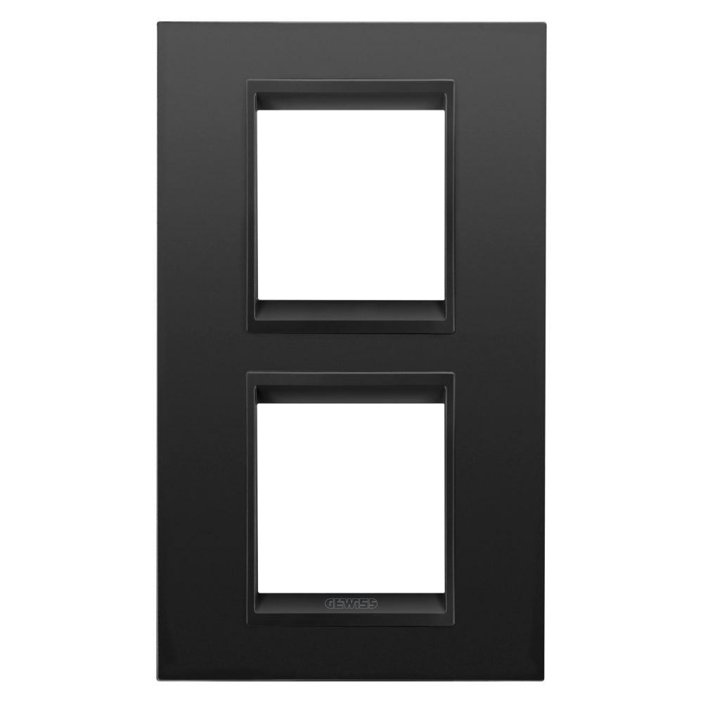  placca lux international - in metallo - 2+2 posti verticale - nero satinato monochrome - chorusmart