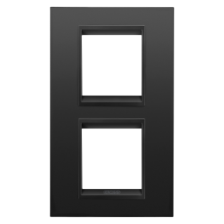 LUX INTERNATIONAL PLATE - IN METAL - 2+2 MODULES VERTICAL - MONOCHROME SATIN BLACK - CHORUSMART