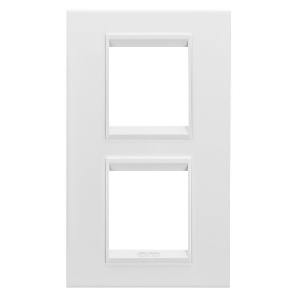  LUX INTERNATIONAL PLATE - IN METAL - 2+2 MODULES VERTICAL - MONOCHROME SATIN WHITE - CHORUSMART