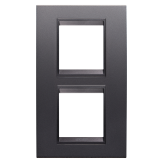 LUX INTERNATIONAL PLATE - IN PAINTED TECHNOPOLYMER - 2+2 MODULES VERTICAL - SLATE ABSOLUTE - INNER FRAME MATT SLATE - CHORUSMART