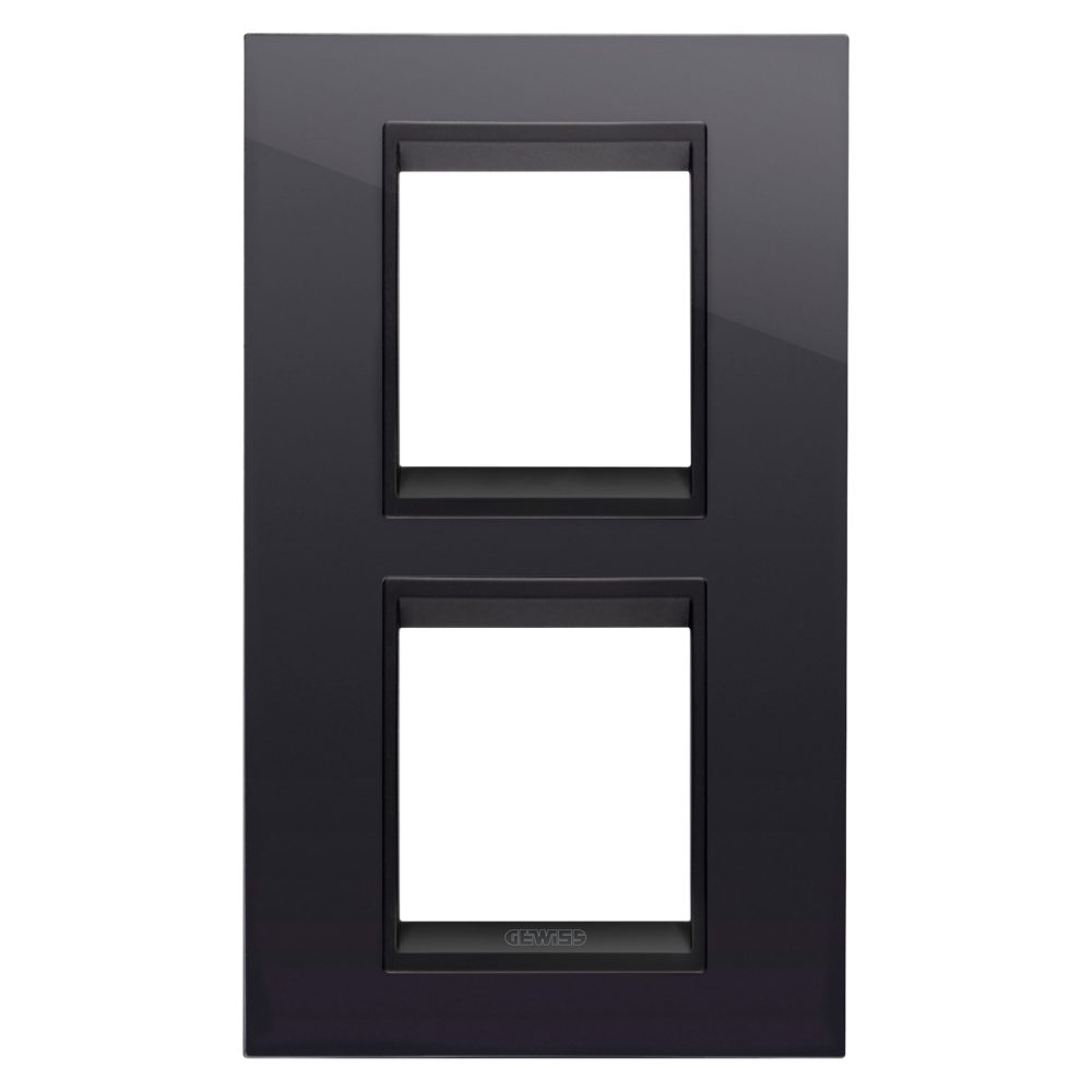  lux international plate - in technopolymer - 2+2 modules vertical - toner black lavy - inner frame matt black - chorusmart