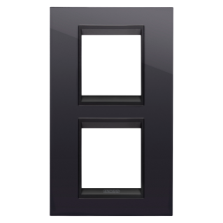 LUX INTERNATIONAL PLATE - IN TECHNOPOLYMER - 2+2 MODULES VERTICAL - TONER BLACK LAVY - INNER FRAME MATT BLACK - CHORUSMART