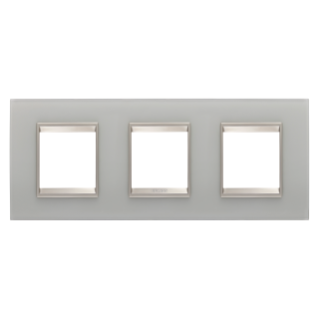 LUX INTERNATIONAL PLATE - IN GLASS - 2+2+2 MODULES HORIZONTAL - NATURAL REFLECTION - INNER FRAME MATT LIGHT BRONZE - CHORUSMART