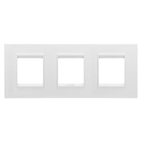 mezinárodní rámeček lux – z kovu – 2+2+2 moduly vodorovné – monochromatická matná bílá – chorusmart