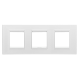 LUX INTERNATIONAL PLATE - IN METAL - 2+2+2 MODULES HORIZONTAL - MONOCHROME SATIN WHITE - CHORUSMART