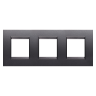 LUX INTERNATIONAL PLATE - IN PAINTED TECHNOPOLYMER - 2+2+2 MODULES HORIZONTAL - SLATE ABSOLUTE - INNER FRAME MATT SLATE - CHORUSMART