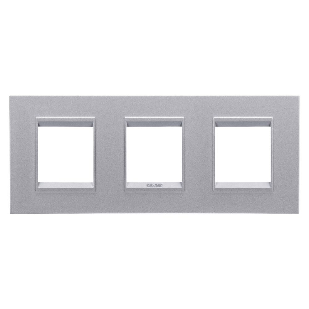  placca lux international - in tecnopolimero verniciato - 2+2+2 posti orizzontale - titanio monochrome - chorusmart