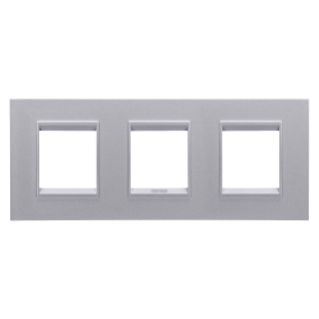 LUX INTERNATIONAL PLATE - IN PAINTED TECHNOPOLYMER - 2+2+2 MODULES HORIZONTAL - MONOCHROME TITANIUM - CHORUSMART