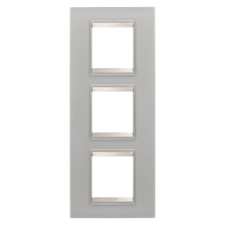 LUX INTERNATIONAL PLATE - IN GLASS - 2+2+2 MODULES VERTICAL - NATURAL REFLECTION - INNER FRAME MATT LIGHT BRONZE - CHORUSMART