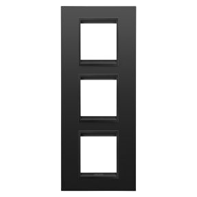 mezinárodní rámeček lux – z kovu – 2+2+2 moduly svislé – monochromatická matná černá – chorusmart