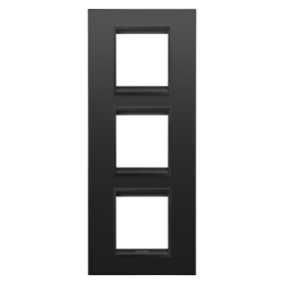 LUX INTERNATIONAL PLATE - IN METAL - 2+2+2 MODULES VERTICAL - MONOCHROME SATIN BLACK - CHORUSMART