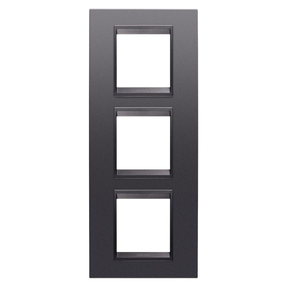  PLACCA LUX INTERNATIONAL - IN TECNOPOLIMERO VERNICIATO - 2+2+2 POSTI VERTICALE - ARDESIA ABSOLUTE - CORNICE ARDESIA OPACO - CHORUSMART