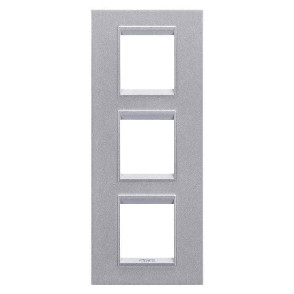 placca lux international - in tecnopolimero verniciato - 2+2+2 posti verticale - titanio monochrome - chorusmart