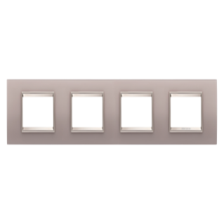 LUX INTERNATIONAL PLATE - IN GLASS - 2+2+2+2 MODULES HORIZONTAL - PERLY GRAY - INNER FRAME MATT LIGHT BRONZE - CHORUSMART