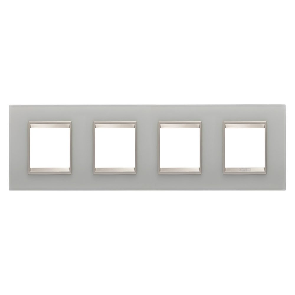  LUX INTERNATIONAL PLATE - IN GLASS - 2+2+2+2 MODULES HORIZONTAL - NATURAL REFLECTION - INNER FRAME MATT LIGHT BRONZE - CHORUSMART