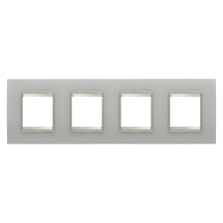 LUX INTERNATIONAL PLATE - IN GLASS - 2+2+2+2 MODULES HORIZONTAL - NATURAL REFLECTION - INNER FRAME MATT LIGHT BRONZE - CHORUSMART