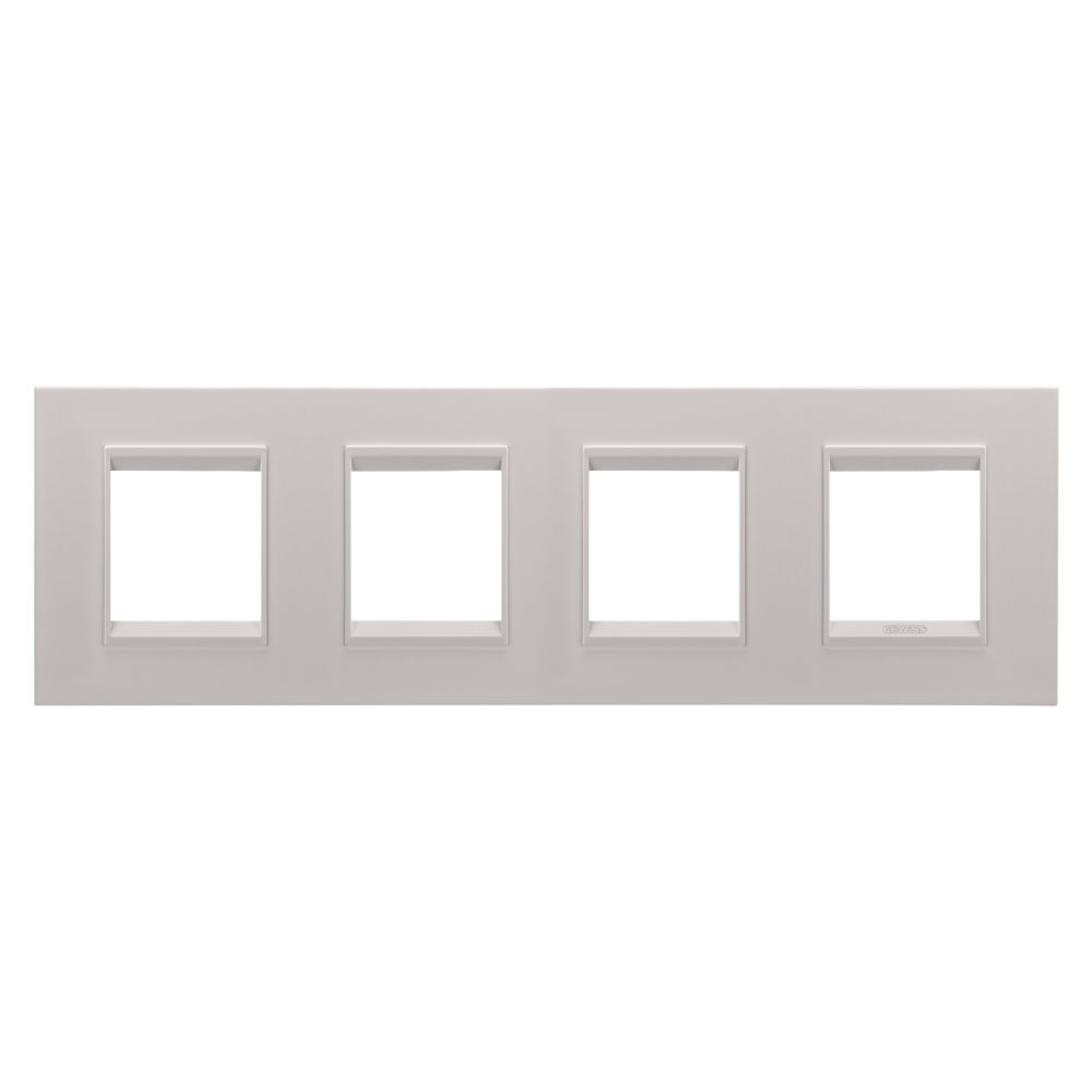  abdeckrahmen lux international - in metall - 2+2+2+2 module horizontal - naturbeige monochrom - chorusmart