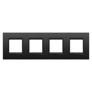 LUX INTERNATIONAL PLATE - IN METAL - 2+2+2+2 MODULES HORIZONTAL - MONOCHROME SATIN BLACK - CHORUSMART