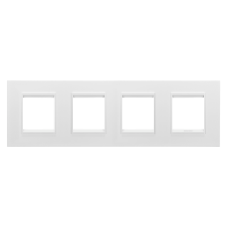 LUX INTERNATIONAL PLATE - IN METAL - 2+2+2+2 MODULES HORIZONTAL - MONOCHROME SATIN WHITE - CHORUSMART