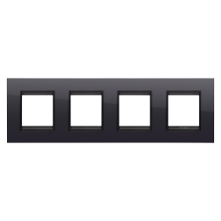 LUX INTERNATIONAL PLATE - IN TECHNOPOLYMER - 2+2+2+2 MODULES HORIZONTAL - TONER BLACK LAVY - INNER FRAME MATT BLACK - CHORUSMART