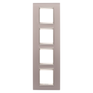 LUX INTERNATIONAL PLATE - IN GLASS - 2+2+2+2 MODULES VERTICAL - PERLY GRAY - INNER FRAME MATT LIGHT BRONZE - CHORUSMART