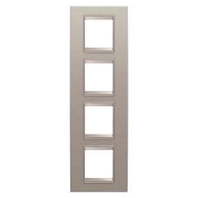 PLACCA LUX INTERNATIONAL - IN METALLO - 2+2+2+2 POSTI VERTICALE - ALLUMINIO SPAZZOLATO - CORNICE BRONZO CHIARO OPACO - CHORUSMART