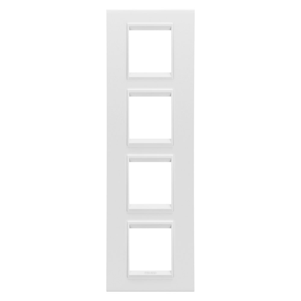 mezinárodní rámeček lux – z kovu – 2+2+2+2 moduly svislé – monochromatická matná bílá – chorusmart